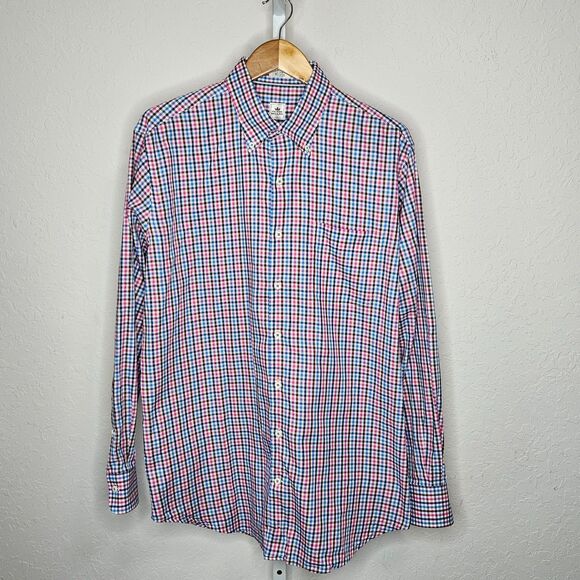 Peter Millar Men’s Button Down Shirt Multicolor Check Long Sleeve Cotton Large - Picture 1 of 5